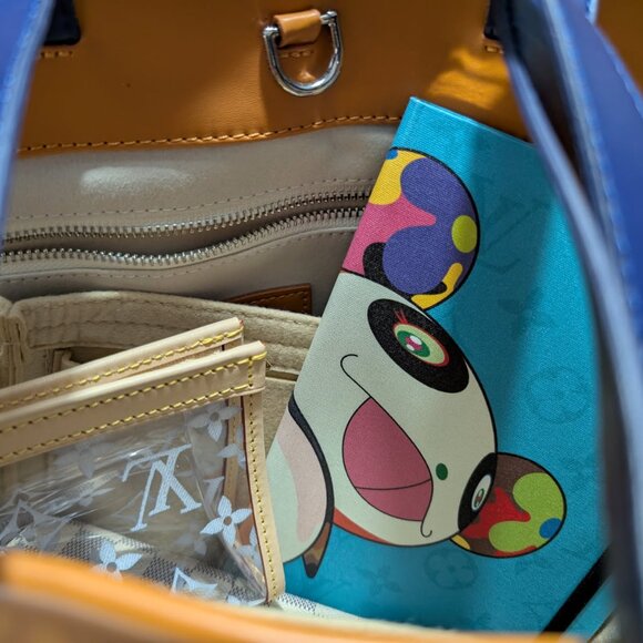 EXTRA LARGE FASHION SHOPPING BAG-PU DESIGNED LIKE DESIGNER SHOPPING TOTE - Picture 2 of 5